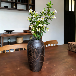 Bình Hoa Gỗ Carbon Hóa Trang Trí Phòng Khách Hoa Khô Trang Trí Nhà Cao Cấp Hiện Đại Hình Học Bình Hoa