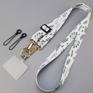 Universal Phone Strap Crossbody Adjustable Lanyard Womens Style Neck Strap with Clip High End Floral Pattern Digital Accessory
