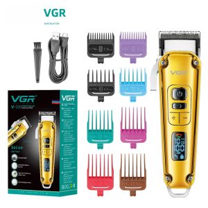 VGR | Máy Cắt Tóc Điện Retro VGR 006 Cho Nam Kim Loại Màn Hình LED Số Chức Năng Khắc Chữ 3-4 Đầu Chỉnh Dùng Cắt Râu Mũi Tai