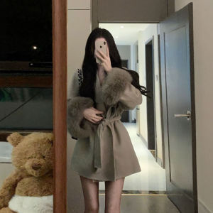 CHANGTONG | Áo Khoác Tweed Dây Nịt Phong Cách Cổ Điển Cao Cấp Mới Xuất Hiện Mùa Xuân Cho Nữ