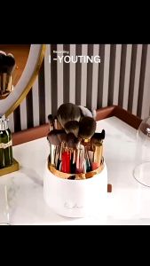 Makeup Brush Holder with Lid Rotating 360 Degree Dust Free Cosmetic Organiser Waterproof Makeup Container