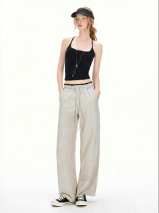 High Waist Wide Leg Straight Leg Casual Loose Trousers