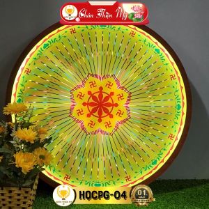 Hào Quang Cơ Phật Giáo Hoa Sen Chữ Vạn CHÂN THIỆN MỸ Đèn Trang Trí Bàn Thờ Cho Tượng Phật HQCPG-04