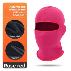 Kids Fleece Integrated Warm Hat Neck Gaiter Windproof Breathable Winter Thermal Face Mask for Skiing