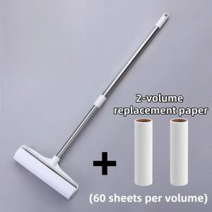 Long Extendable Handle Pet Hair Lint Roller Set with 2 Refill Rolls Super Sticky Lint Remover for Sofa Carpet Floor Dog Cat Fur