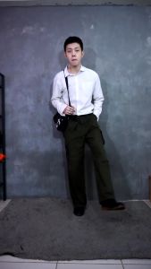 Kemeja Pria Polos Putih Hitam Lengan Panjang Formal Kerja Kantor Katun SlimFit Distro Premium