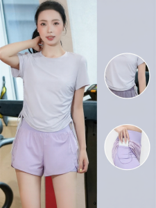 BAISILING | Sweat Enhancing Sportswear for Fitness Yoga Running Short Sleeves