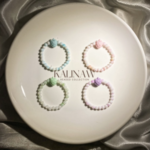 KALINAW Cute Strawberry Candy Colored Pastel Beaded Bracelet