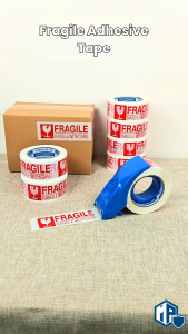 MillionParcel Fragile Tape 5cm x 100m | Fragile Sticker | Handle with Care | Packing Tape | Adhesive Tape | Clear Tape | OPP Tape | Packaging Tape