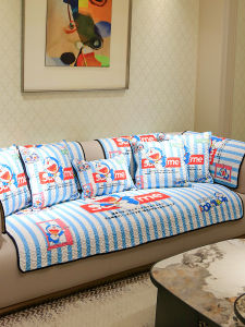 Doraemon Universal Sofa Cushion Washable Anti-Slip Cute Cartoon Cat Seat Cover Sofa Protector Soft Home Textile Furniture Covers