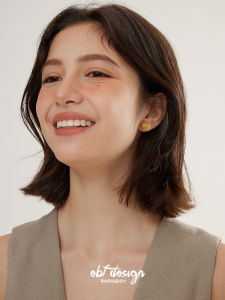 Elegant round Natural Stone Ear Studs Minimalist Chic New Chinese Style  out Fashion Jewelry Womens Geometric Pattern