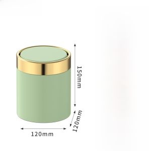 Mini Cute Office Desktop Trash Can Stainless Steel round Tea Table Paper Basket Swing Lid Style Home Personal Cleaning Tool