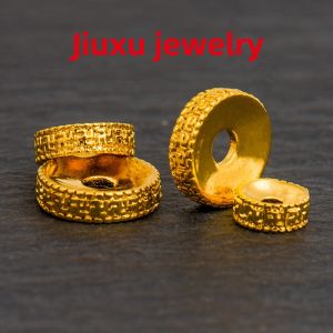 24K Gold Spacer Beads Pure Copper Gemstone Crystal Bracelet Buddhist Prayer Beads Fashion Jewelry Accessories