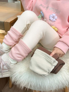 กางเกงลำลองผ้าขนแกะหนาสำหรับเด็กผู้หญิง ทรงสลิมฟิต ความยาวปานกลาง ทรงหลวม สวมใส่สบาย กางเกงขายาวฤดูหนาว