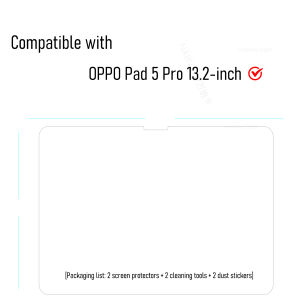 On OPPO Pad 5 Pro Tempered Glass Film Screen Protector For OPPO Pad5 Pro HD Damage-Proof Film Easy To Install 2-Pack