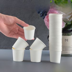 Sample Cup Disposable Small Paper Cups Disposable Paper Cup Mini Mini Disposable Cup Tasting Cup Small Size Commercial Customizable Logo