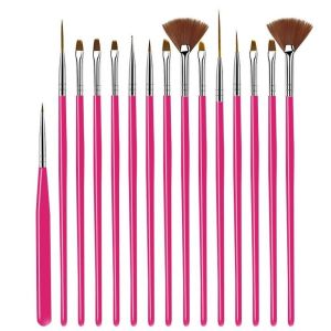 15Pcs/Set Nail Brush For Manicure Gel Brush For Nail Art Nail Brush Acrylic Liquid Powder Carving Gel Brush Nail Tools