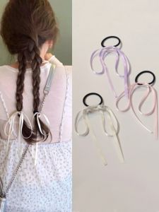 บล็อกเกอร์เกาหลี Ins Double Tail Braid Hair Ties ผีเสื้อ Fine Ribbon < Ne1> ที่คาดผม Fresh Out เครื่องประดับแฟชั่น