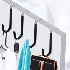 2 PCS Non-Slip Door Hanger Hooks Rubber Organizer for Hanging Clothes Towels Hats Coats in Living Room Bathroom Bedroom Kitchen