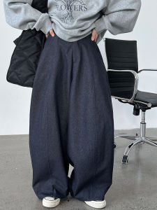 Korean Style Casual Wide Leg Pants Womens Autumn New Loose Scythe Pants Elastic Waist Slimming Small Size Long Pants