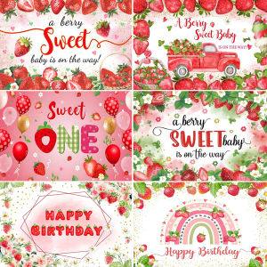 Strawberry Theme Sweet One 1st Birthday Backdrop Newborn Baby Shower Watermelon Fruit Photography Background Kid Studio Shoots