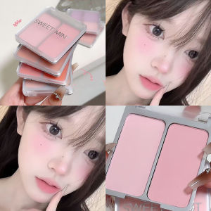 Bảng Phấn Má Hồng Hai Tông Màu Tự Nhiên Matte Brighten Milk Peach Pink Purple Apricot - Phấn Má Hồng Lâu Trôi Phong Cách Hàn Quốc Trang Điểm Má Hồng Lâu Trôi
