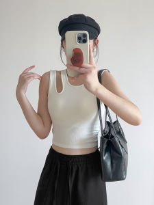 Áo Ba Lỗ Không Dây Khoét Sâu Pure Desire Dành Cho Nữ Mùa Hè Có Đệm Ngực Áo Khoác Ngoài Áo Ba Lỗ Ôm Vừa Vặn Áo Ba Lỗ Cổ Tròn