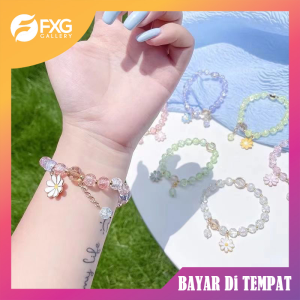 FXG Gelang Kristal Bunga Cantik - Pesona Manis ala Fashion Korea GLG04