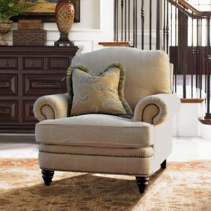 American Style Vintage Luxury Wooden Fabric down Single Sofa Combination Country Rivet Extra Soft Comfortable Quality Luxury