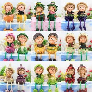 Vegetable and Fruit Hanging Feet Doll Ornaments Creative Idyllic Home Artware Decorations Room TV Cabinet Furnishings