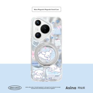 Asina | Ultra-Thin Magnetic Huawei Pura70 Pro Phone Case With Stand Cute Doggies Design Protective Cover For Women Eco-Friendly Acrylic