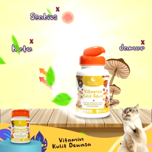 Olive Care Vitamin KULIT ADULT Kucing MASALAH KULIT DEWASA untuk Bulu Rontok Jamur Kutu Scabies Ringworm Ruam dan Obat Sakit Radang Kulit