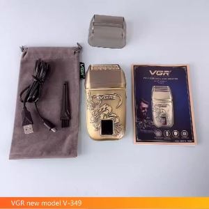 VGR | Máy Cạo Râu Điện VGR V-349 Retro Metal Dành Cho Nam 3 Lưỡi Dao Làm Sạch Sâu Máy Tỉa Lông Kỹ Thuật Số Thông Minh Sạc Được Chăm Sóc Toàn Thân