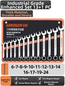 Industrial Grade Extended Dual Use Open-end and Box Wrench 10mm