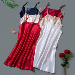 Đồ Ngủ Lụa Mỏng Gợi Cảm Bằng Lụa Băng Mùa Hè Cho Nữ Đồ Ngủ Mặc Nhà Bằng Vải Lụa Mỏng Mát Mẻ Quần Áo Mặc Trong