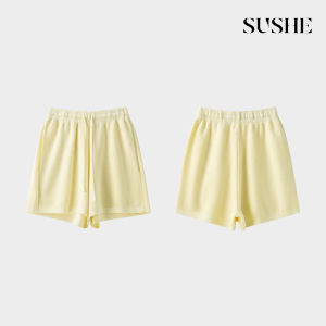 SUSHE | Outdoor Leisure Lycocell Knitwear and Shorts Set with Lace Pattern and Drawstring