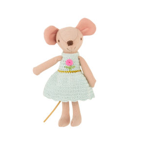 H-13Cm Changeable Mouse with Handmade Crochet Skirt Suitable for Bjd Ob11 Toy House Ornaments Childrens Day Gift Birthday Gift