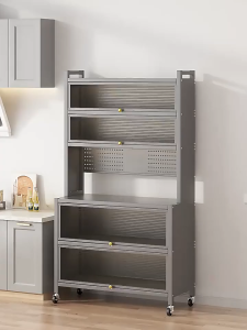 DECCO 5/6 Layer Multipurpose Cabinet Cupboard Household Kitchen Storage Cabinet Rack Shelves Steel Rak Dapur Almari Kabinet - Fulfilled by DECCO SHOP