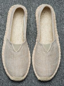 Casual Breathable Hemp Woven Shoes Xiwei Fox Summer Flat Heel Rubber Sole Cloth Upper for Youth Middle-aged