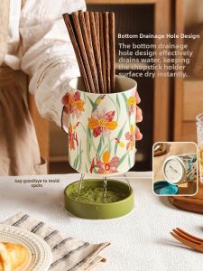 SHELI | French Style Waterproof Moldproof Ceramic Chopsticks Storage Box