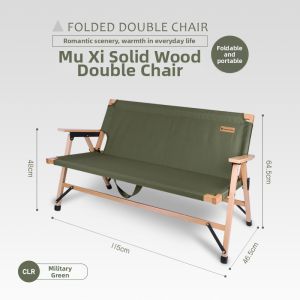 fantasy garden | Double Outdoor Portable Folding Chair Real Wood Beach Leisure