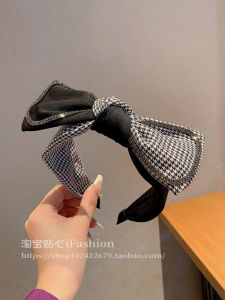 Elegant Black Diamond Embedded Large Bowknot Hairband Womens Fashionable Hair Accessory Korean Style Headband Hair Tie