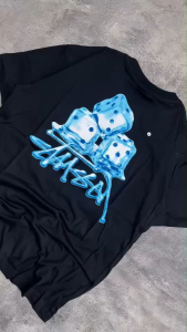 Kaos Stussy - tshirt stussy - kaos pria - tshirt pria - baju pria - kaos pria stussy MELTED HITAM