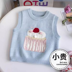 Spring Childrens Knit Vest Cartoon Style