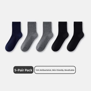 THREEGUN | Antibacterial Anti-Odor All-Seasons Non-Slip Pilling Resistant Mid-Calf Socks