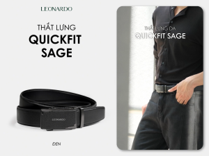 Leonardo Thắt Lưng Nam Quickfit Sage Khóa Tự Động Thông Minh Da Microfiber Cao Cấp Không Đục Lỗ
