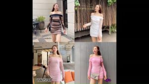 เดรสสั้น เดรสออกงาน เดรสงานแต่ง เดรสปาร์ตี้ (ฟรีไซส์ M อก 32-36 เอว 23-30 สพ36-38 ยาว 32)