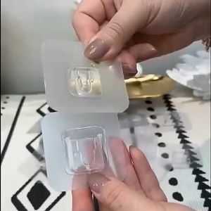 Double-Sided Self Adhesive Power Strip Fixator Wall Hanger Transparent Sucker Hook Wall Hooks