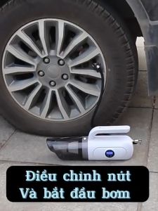 Máy hút bụi cầm tay kết hợp bơm lốp ô tô máy hút bụi mini cao cấp máy bơm lốp ô tô cầm tay máy hút bụi đa năng 3 in 1 dành cho tất cả các loại xe ô tô