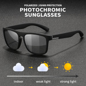 Fashion Photochromic Polarized Sunglasses Men Women Vintage Square Sun Glasses Man Brand Designer Driving Fishing UV400 Eyewear